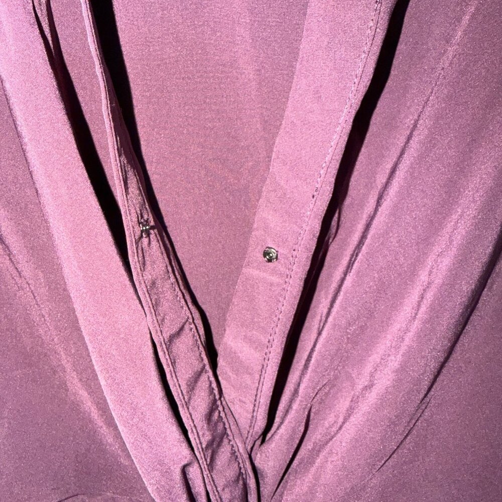 Ark & Co Draped Purple V-Neck Dress - Picture 6 of 12